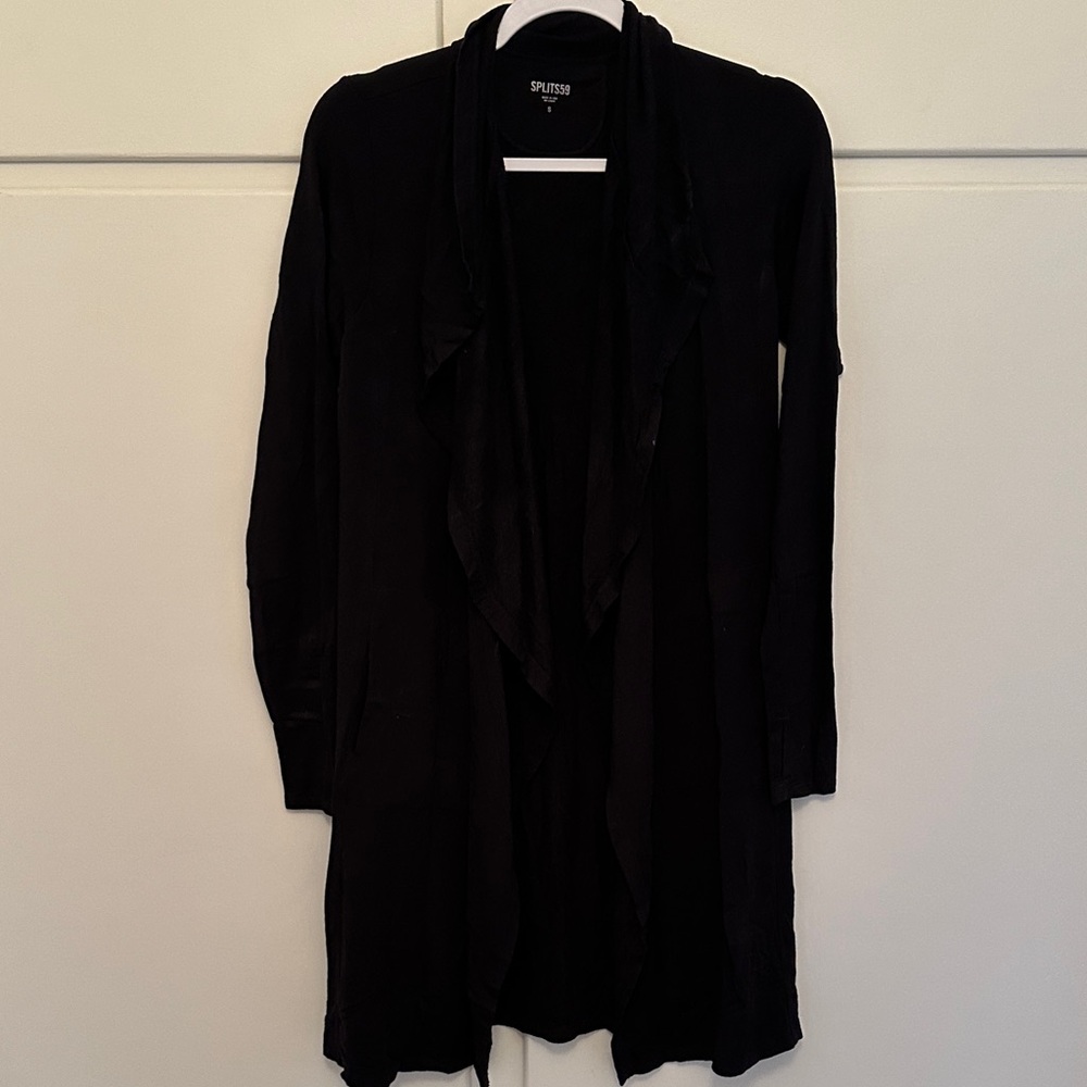 LIKE NEW Splits 59 Black Cardigan Long